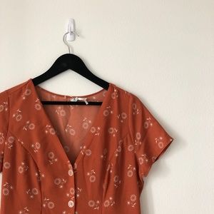 Sunflower teracotta summer dress